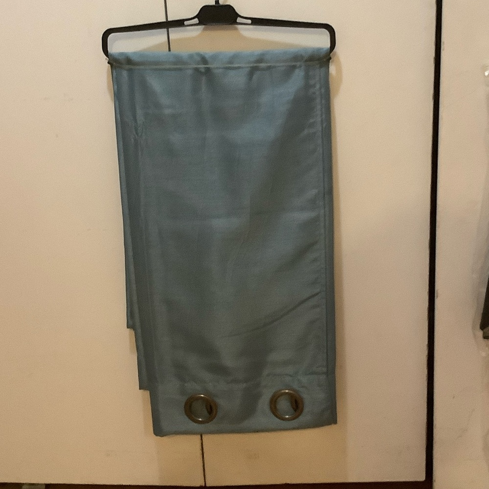 2 Blue Grommet Curtain Panels